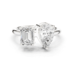 Modern Unity Emerald & Pear Double Diamond Ring