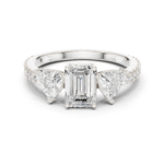 Geometric Radiance Three-Stone Solitaire