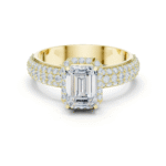 Luminous Pavé-Encrusted Emerald Solitaire - Image 3