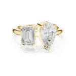 Modern Unity Emerald & Pear Double Diamond Ring