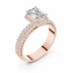 Luminous Pavé-Encrusted Emerald Solitaire - Image 5