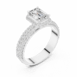 Luminous Pavé-Encrusted Emerald Solitaire - Image 4