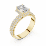 Luminous Pavé-Encrusted Emerald Solitaire - Image 6