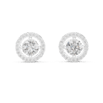 The Celestial Halo Studs: For the round brilliant diamonds surrounded by a shimmering diamond-set frame.
