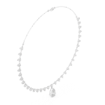 The Solitaire Pear-Drop Halo Necklace - Image 10