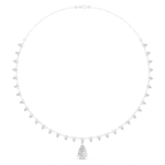 The Solitaire Pear-Drop Halo Necklace