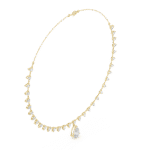 The Solitaire Pear-Drop Halo Necklace - Image 9