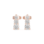 Classic Lab-Grown Diamond Three-Stone Stud Earrings in White Gold - Image 2