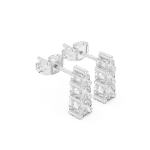 Classic Lab-Grown Diamond Three-Stone Stud Earrings in White Gold - Image 4