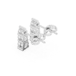 Classic Lab-Grown Diamond Three-Stone Stud Earrings in White Gold - Image 10