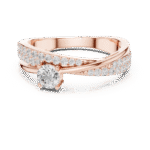 Twisted Pavé Lab-Grown Diamond Ring with Round Center Stone - Image 2