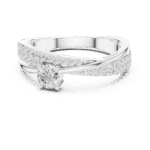 Twisted Pavé Lab-Grown Diamond Ring with Round Center Stone - Image 3