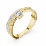 Twisted Pavé Lab-Grown Diamond Ring with Round Center Stone - Image 5