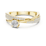 Twisted Pavé Lab-Grown Diamond Ring with Round Center Stone