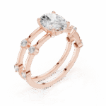Modern Double Band Lab-Created Diamond Ring with Pear Solitaire - Image 6