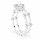 Modern Double Band Lab-Created Diamond Ring with Pear Solitaire - Image 10