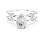 Modern Double Band Lab-Created Diamond Ring with Pear Solitaire - Image 3