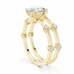 Modern Double Band Lab-Created Diamond Ring with Pear Solitaire - Image 11