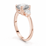 Cushion Cut Three-Stone Lab-Grown Diamond Ring with Pear Side Stones - Image 10