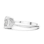 Cushion Cut Three-Stone Lab-Grown Diamond Ring with Pear Side Stones - Image 6