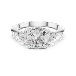 Cushion Cut Three-Stone Lab-Grown Diamond Ring with Pear Side Stones - Image 12