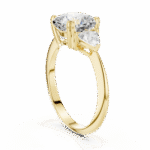 Cushion Cut Three-Stone Lab-Grown Diamond Ring with Pear Side Stones - Image 11
