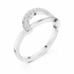 Sleek Curved Pavé Lab-Grown Diamond Ring in White Gold - Image 4