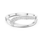 Sleek Curved Pavé Lab-Grown Diamond Ring in White Gold - Image 3