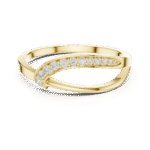Sleek Curved Pavé Lab-Grown Diamond Ring in White Gold