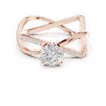 Modern Geometric Criss-Cross Lab-Grown Diamond Engagement Ring - Image 2