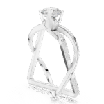 Modern Geometric Criss-Cross Lab-Grown Diamond Engagement Ring - Image 10