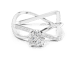 Modern Geometric Criss-Cross Lab-Grown Diamond Engagement Ring - Image 3