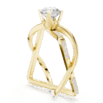 Modern Geometric Criss-Cross Lab-Grown Diamond Engagement Ring - Image 11