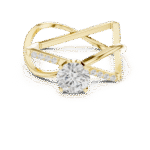 Modern Geometric Criss-Cross Lab-Grown Diamond Engagement Ring