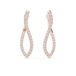 Twist-Loop Lab-Grown Diamond Drop Earrings in Polished White Gold - Image 2