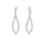 Twist-Loop Lab-Grown Diamond Drop Earrings in Polished White Gold - Image 3