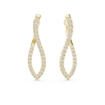 Twist-Loop Lab-Grown Diamond Drop Earrings in Polished White Gold