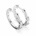 Baguette-Cut Lab-Grown Diamond Vertical Row Hoop Earrings - Image 4