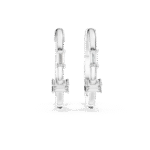 Baguette-Cut Lab-Grown Diamond Vertical Row Hoop Earrings - Image 3