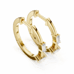 Baguette-Cut Lab-Grown Diamond Vertical Row Hoop Earrings - Image 6