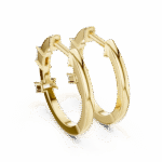 Baguette-Cut Lab-Grown Diamond Vertical Row Hoop Earrings - Image 11