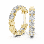 Classic Round-Cut Lab-Grown Diamond Huggie Hoop Earrings - Image 8