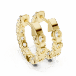Classic Round-Cut Lab-Grown Diamond Huggie Hoop Earrings - Image 11