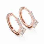 Round-Cut Lab-Grown Diamond Cluster Hoop Earrings - Image 6