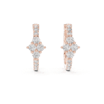 Round-Cut Lab-Grown Diamond Cluster Hoop Earrings - Image 2