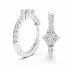 Round-Cut Lab-Grown Diamond Cluster Hoop Earrings - Image 7
