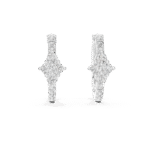 Round-Cut Lab-Grown Diamond Cluster Hoop Earrings - Image 3