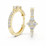 Round-Cut Lab-Grown Diamond Cluster Hoop Earrings - Image 8
