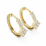 Round-Cut Lab-Grown Diamond Cluster Hoop Earrings - Image 5