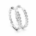 Marquise and Round-Cut Lab-Grown Diamond Alternating Hoop Earrings - Image 10
